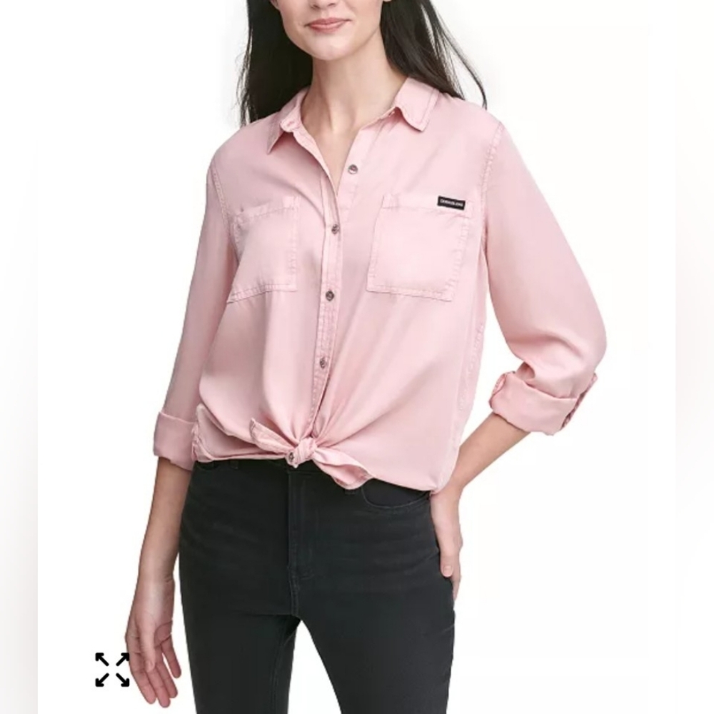 Calvin Klein Jeans Blush Button-Down Utility Shirt